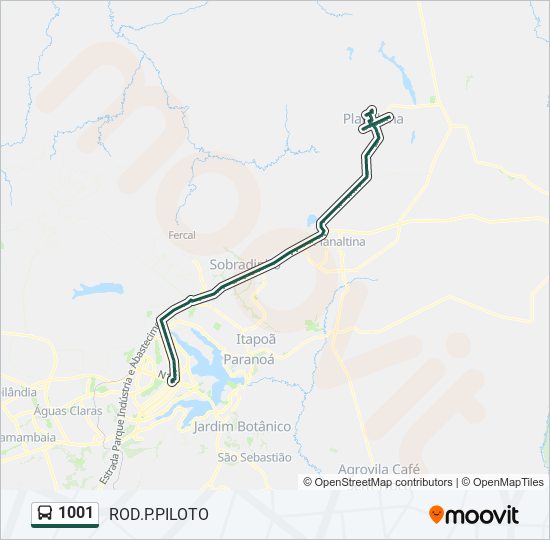 Mapa de 1001 de autobús