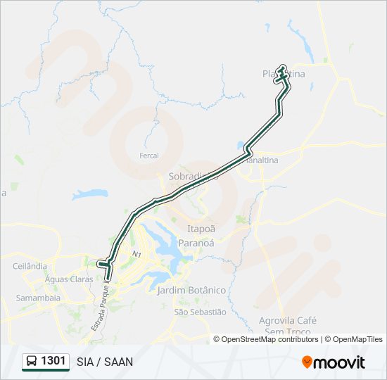 1301 bus Line Map