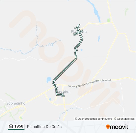 Mapa de 1950 de autobús