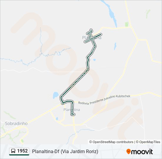 Mapa de 1952 de autobús