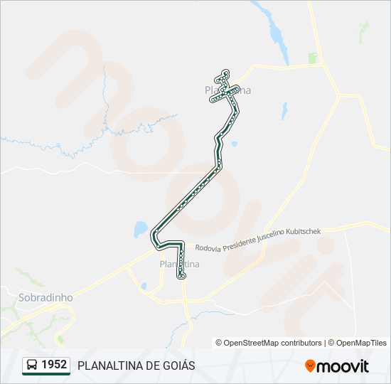 Mapa de 1952 de autobús