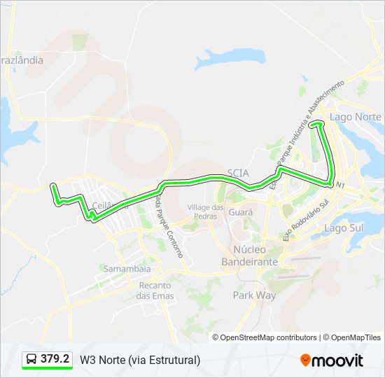 Mapa da linha 379.2 de ônibus