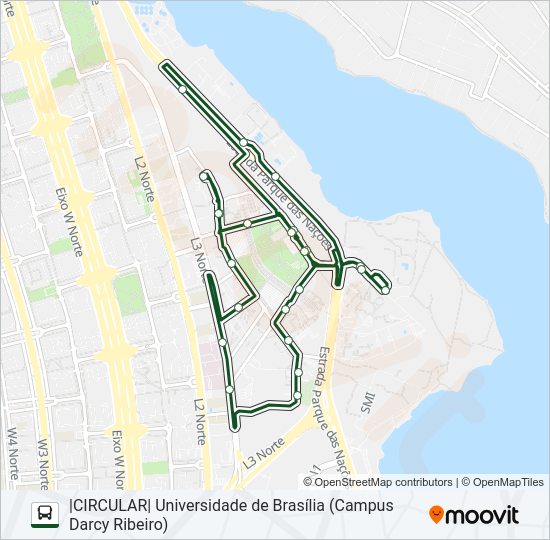 Mapa da linha INTRACAMPUS de ônibus