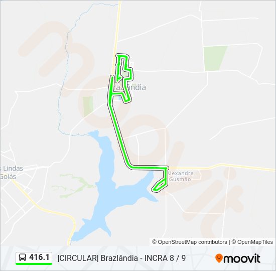 Mapa da linha 416.1 de ônibus