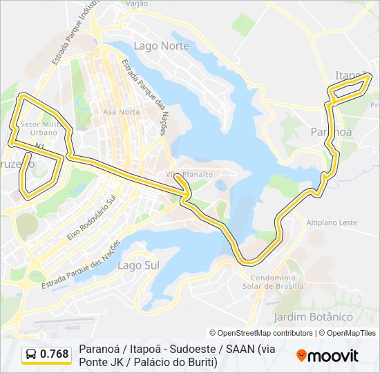 Mapa da linha 0.768 de ônibus