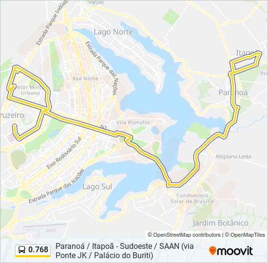 Mapa da linha 0.768 de ônibus