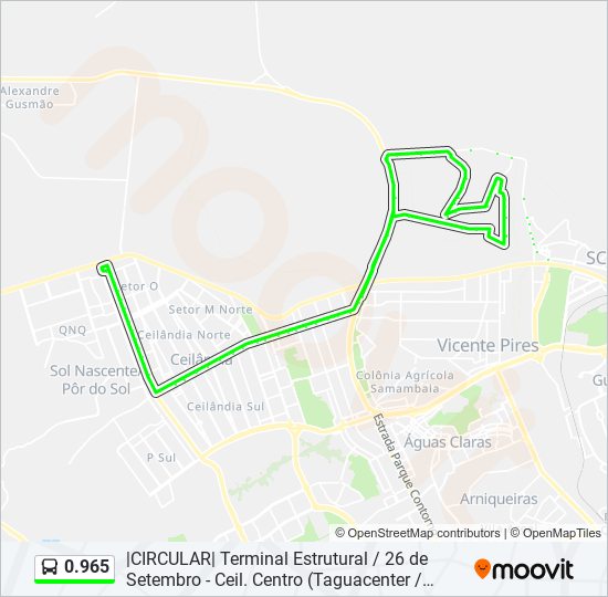 Mapa de 0.965 de autobús