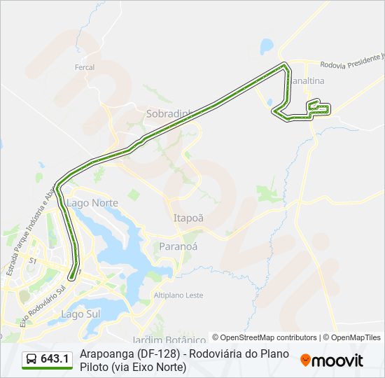 643.1 bus Line Map