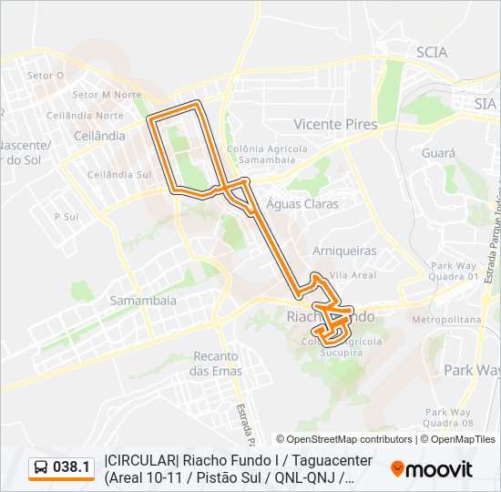 Mapa de 038.1 de autobús