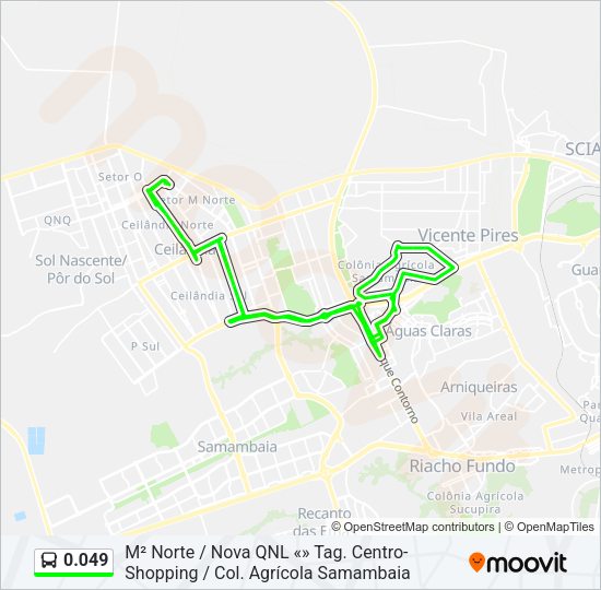 Mapa da linha 0.049 de ônibus
