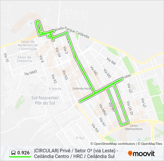 Mapa de 0.926 de autobús