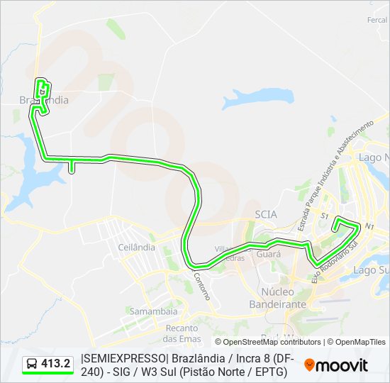 Mapa da linha 413.2 de ônibus