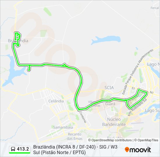 Mapa da linha 413.2 de ônibus