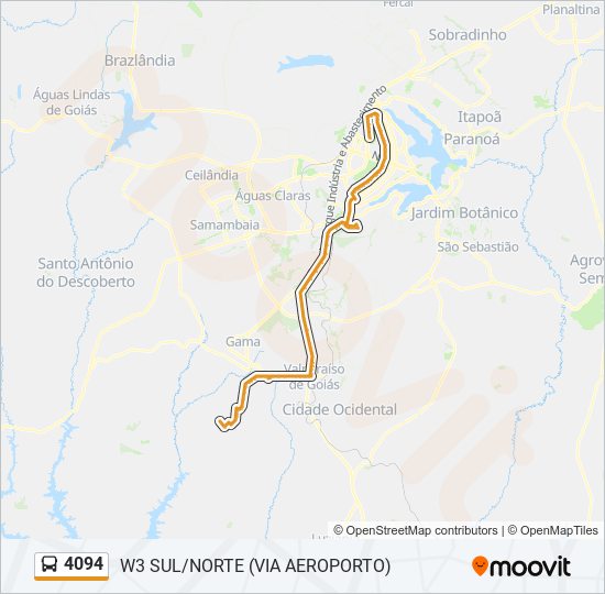 Mapa de 4094 de autobús