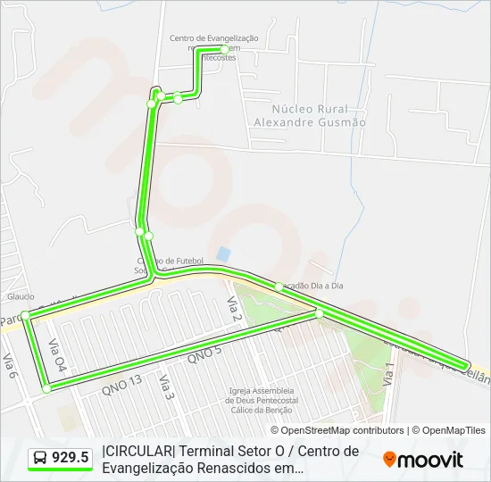 929.5 Bus Line Map