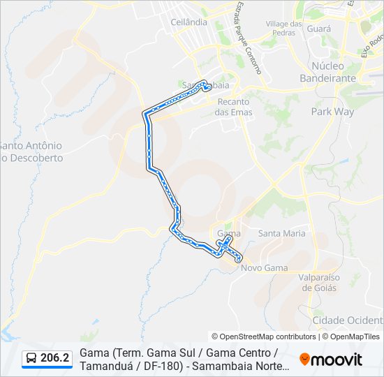 Mapa de 206.2 de autobús