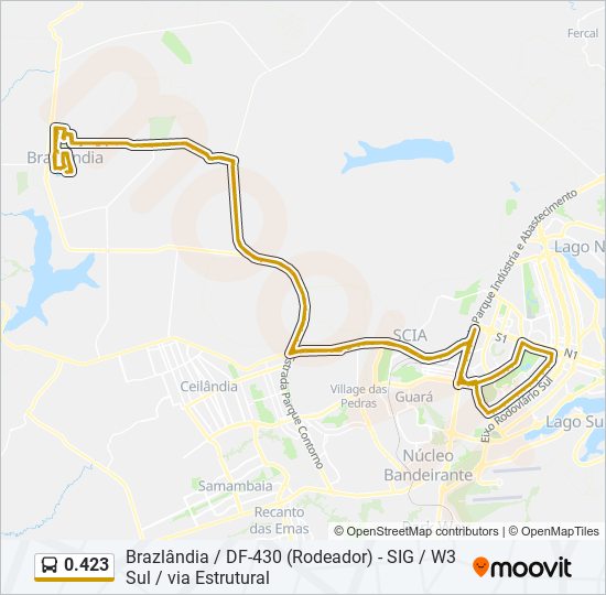 0405 Route: Schedules, Stops & Maps - Brazlândia (Via Estrutural / Br-070)  (Updated)