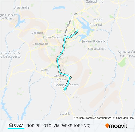 Mapa de 8027 de autobús