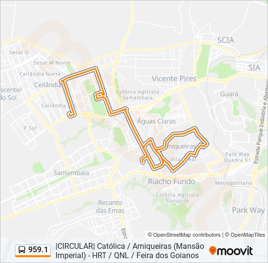 Mapa de 959.1 de autobús