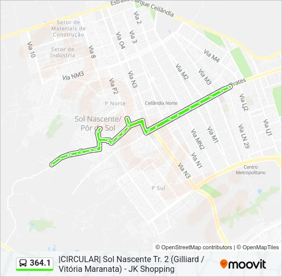364.1 Bus Line Map