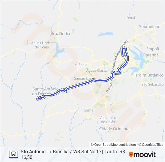 Mapa da linha 3070 (EXECUTIVO) de ônibus