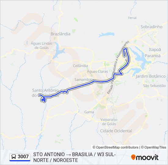 Mapa de 3007 de autobús