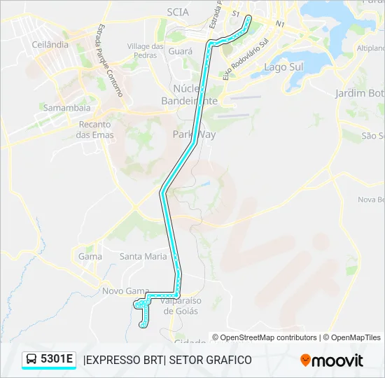 Mapa de 5301E de autobús