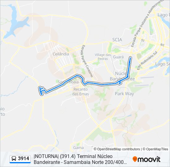 Mapa de 3914 de autobús