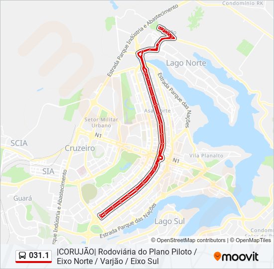 Mapa de 031.1 de autobús