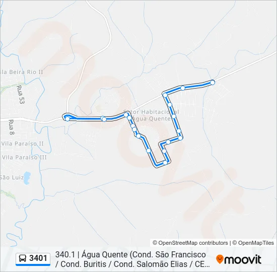 3401 Bus Line Map