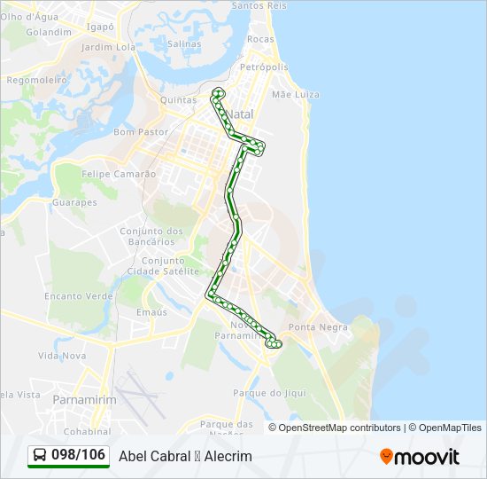 Mapa da linha 098/106 de ônibus