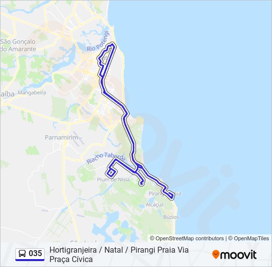 Mapa de 035 de autobús