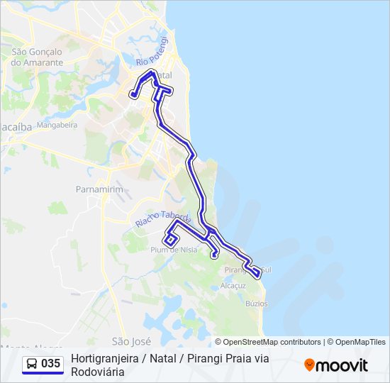 Mapa de 035 de autobús