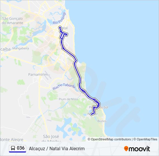 036 bus Line Map