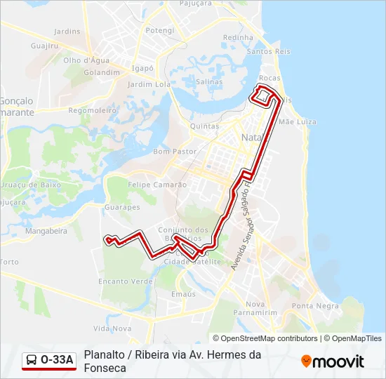 O-33A Bus Line Map