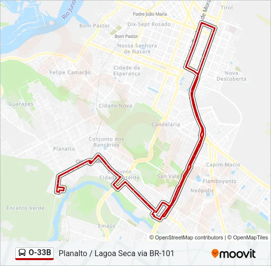 O-33B Bus Line Map