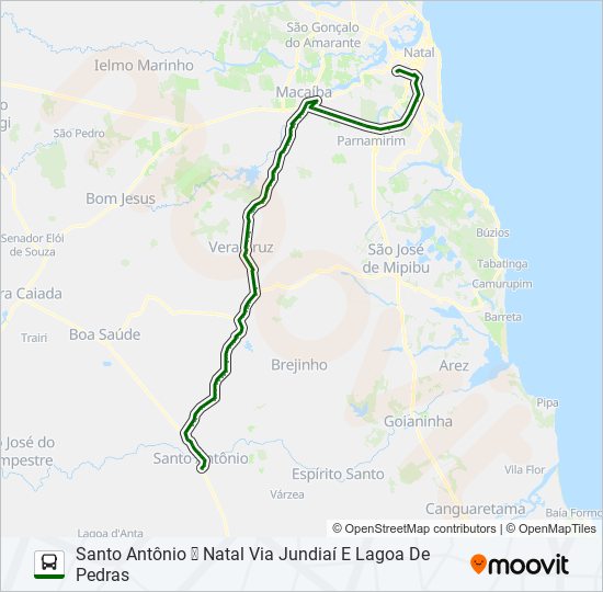 Rota da linha 150114: horários, paradas e mapas - Santo Antônio ➞ Natal Via  Jundiaí E Lagoa De Pedras (Atualizado)