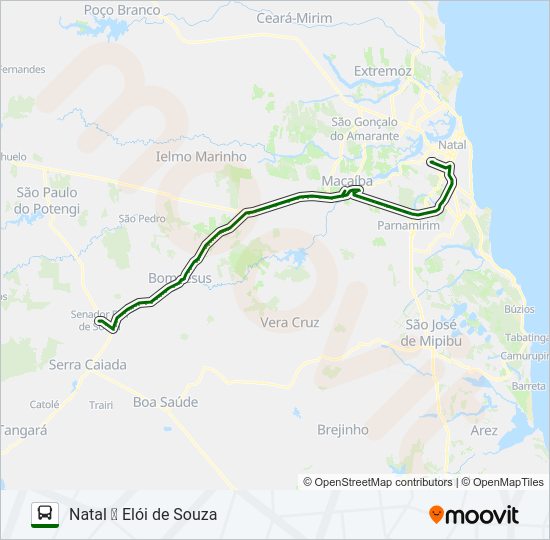 Mapa da linha 150-222 de ônibus