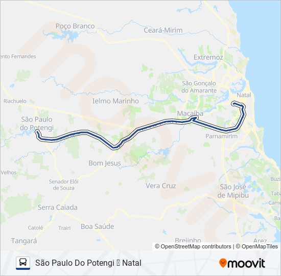 Rota da linha 100140: horários, paradas e mapas - São Paulo Do Potengi ➞  Natal (Atualizado)