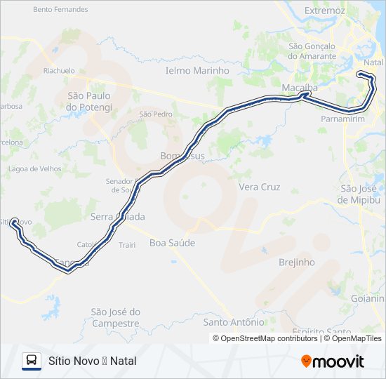Mapa da linha 150-118 de ônibus