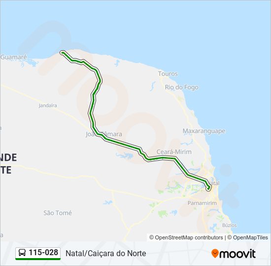 Mapa de 115-028 de autobús