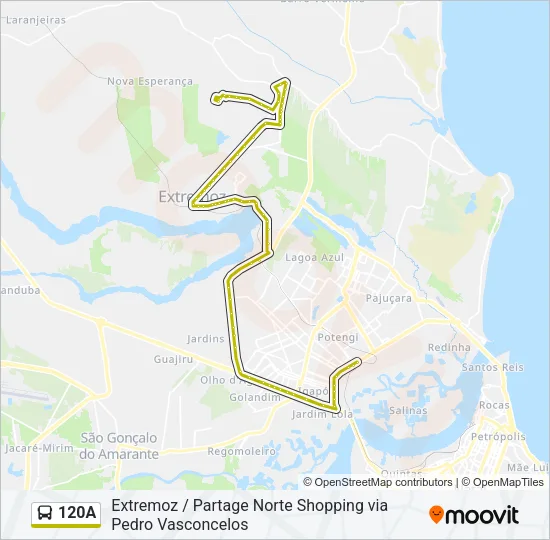 120A Bus Line Map