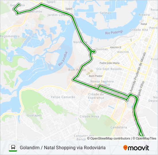Rota da linha opcional: horários, paradas e mapas - Golandim / Natal  Shopping Via Rodoviária (Atualizado)