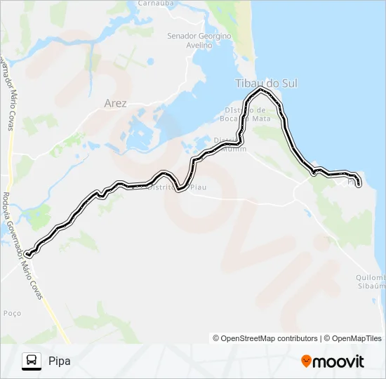 VAN PIPA/TIBAU DO SUL/GOIANINHA Bus Line Map