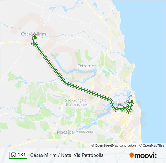 134 Bus Line Map