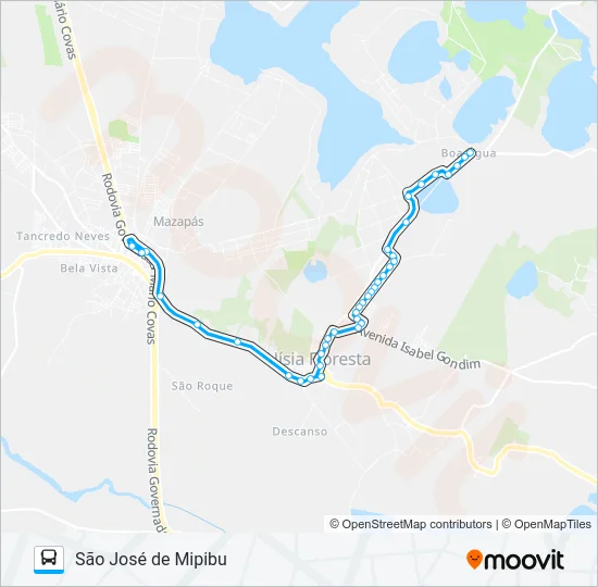 BOÁGUA/SÃO JOSÉ VIA ALTO MONTE HERMÍNIO Bus Line Map