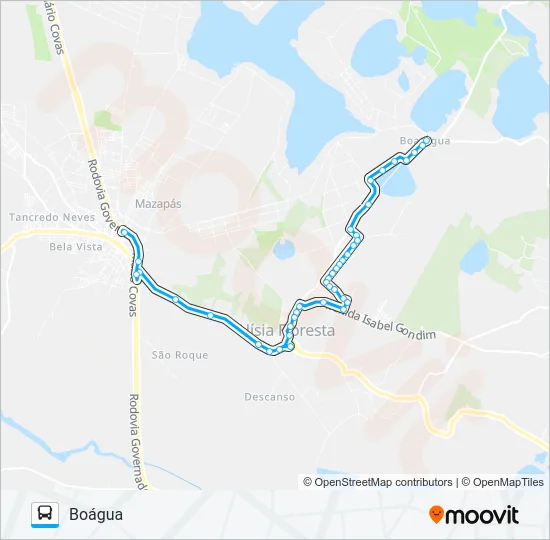 BOÁGUA/SÃO JOSÉ VIA ALTO MONTE HERMÍNIO Bus Line Map