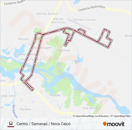 CENTRO/SAMANAÚ/NOVA CAICÓ Bus Line Map