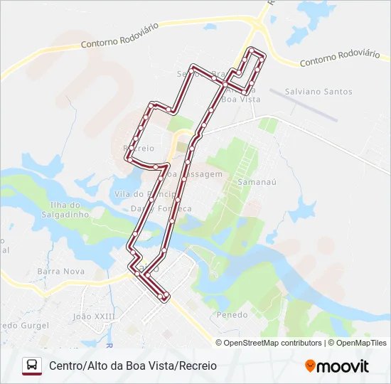 CENTRO/ALTO DA BOA VISTA/RECREIO Bus Line Map