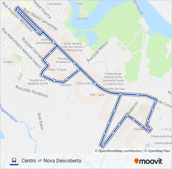 CENTRO/NOVA DESCOBERTA/BAIRRO PARAÍBA bus Line Map